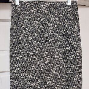 Ann Taylor tweed black & white pencil skirt 00